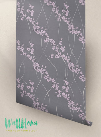 Sakura Flower Wallpaper | Removable Wallpaper | Sakura Wallpaper | Sakura Wall Sticker | Sakura Wall Decal - Sakura Adhesive Wallpaper