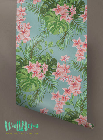Tropical Pattern Wallpaper - Removable Wallpaper - Tropical Wallpaper - Exotic Wall Sticker - Exotic Wall Decal -Tropical Adhesive Wallpaper