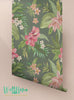 Blooming Jungle Wallpaper | Removable Wallpaper - Colorful Wallpaper - Exotic Wall Sticker -Colorful  Wall Decal - Jungle Adhesive Wallpaper