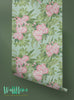 Pink Hibiscus Flower Wallpaper Pattern | Removable Wallpaper | Tropical Wallpaper | Hibiscus Wall Sticker | Self Adhesive Colorful Wallpaper
