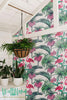 Tropical Pattern Wallpaper | Exotic Removable Wallpaper | Palm leaves Wallpaper | Flamingo Wall Sticker | Tropical Palm Self Adhesive Wallpaper
