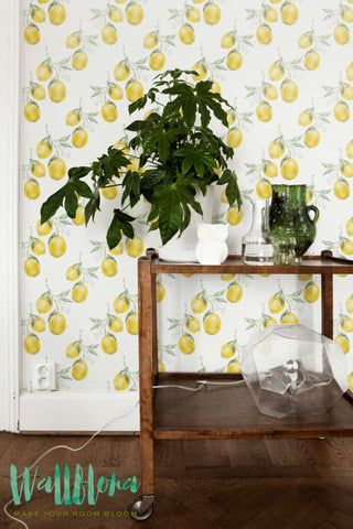 Lemon Wallpaper | Removable Wallpaper | Lemon Wallpaper | Lemon Wall Sticker Lemon Wall Decal | Lemon Self Adhesive Wallpaper