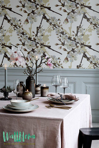 Apple Tree Wallpaper | Removable Wallpaper - Apple tree Wallpaper - Apple tree Wall Sticker - Apple Tree Adhesive Wallpaper